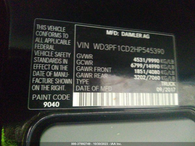 Photo 8 VIN: WD3PF1CD2HP545390 - MERCEDES-BENZ SPRINTER 3500 