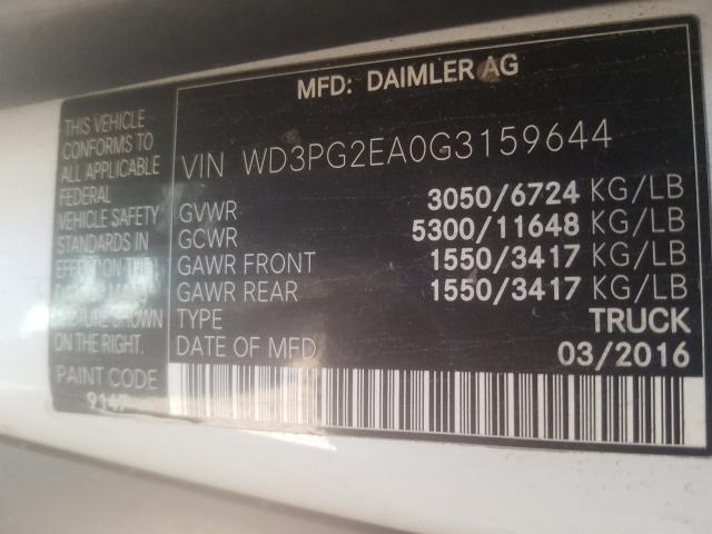 Photo 9 VIN: WD3PG2EA0G3159644 - MERCEDES-BENZ METRIS 