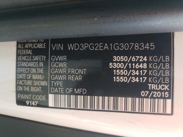 Photo 9 VIN: WD3PG2EA1G3078345 - MERCEDES-BENZ METRIS 