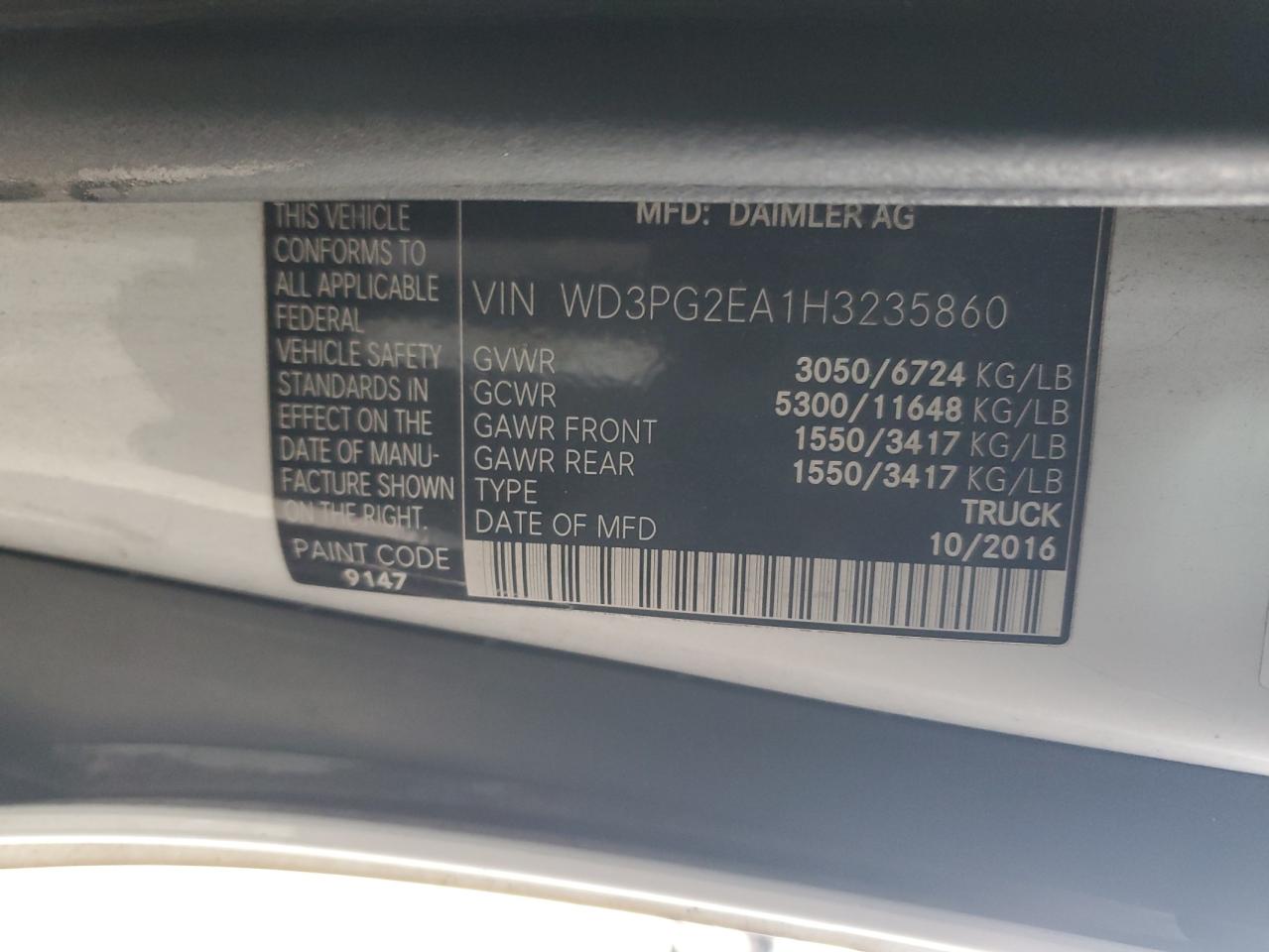 Photo 13 VIN: WD3PG2EA1H3235860 - MERCEDES-BENZ METRIS 