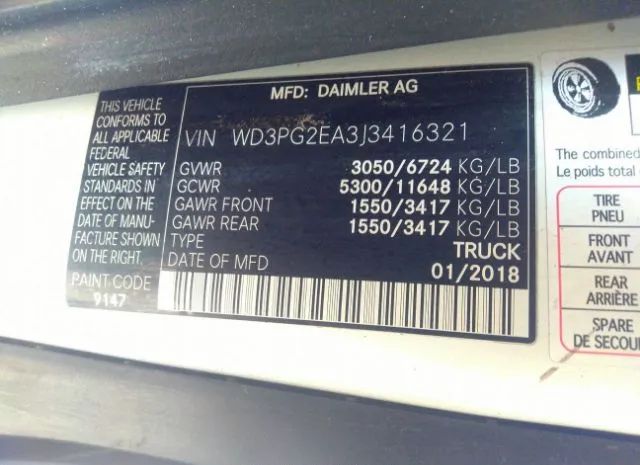 Photo 8 VIN: WD3PG2EA3J3416321 - MERCEDES-BENZ METRIS VAN 