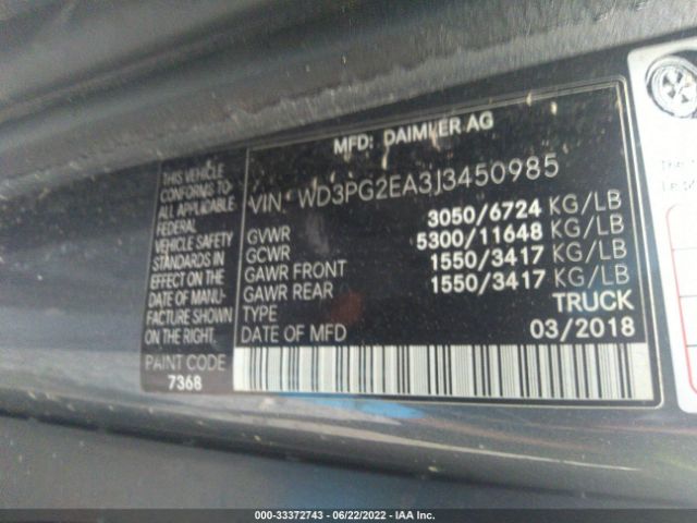 Photo 8 VIN: WD3PG2EA3J3450985 - MERCEDES-BENZ METRIS VAN 