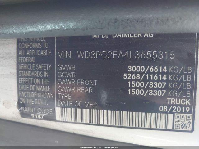 Photo 8 VIN: WD3PG2EA4L3655315 - MERCEDES-BENZ METRIS 
