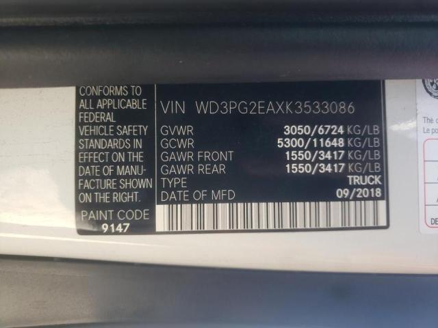 Photo 9 VIN: WD3PG2EAXK3533086 - MERCEDES-BENZ METRIS 