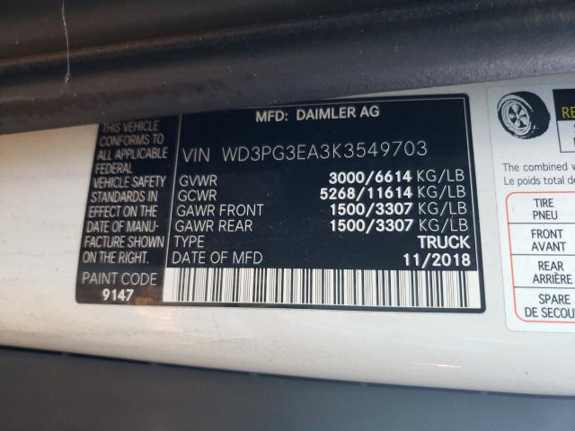 Photo 9 VIN: WD3PG3EA3K3549703 - MERCEDES-BENZ METRIS 