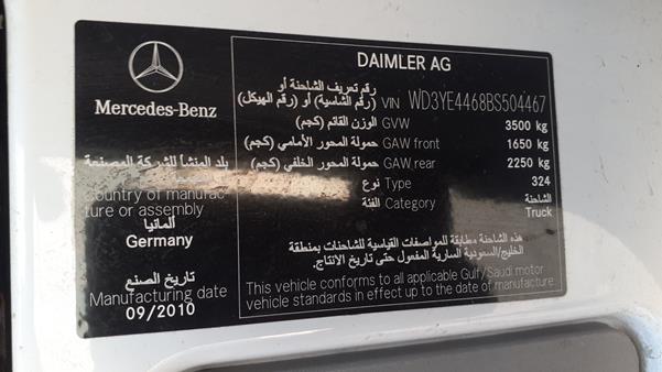 Photo 3 VIN: WD3YE4468BS504467 - MERCEDES-BENZ SPRINTER 