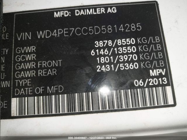 Photo 8 VIN: WD4PE7CC5D5814285 - MERCEDES-BENZ SPRINTER 2500 