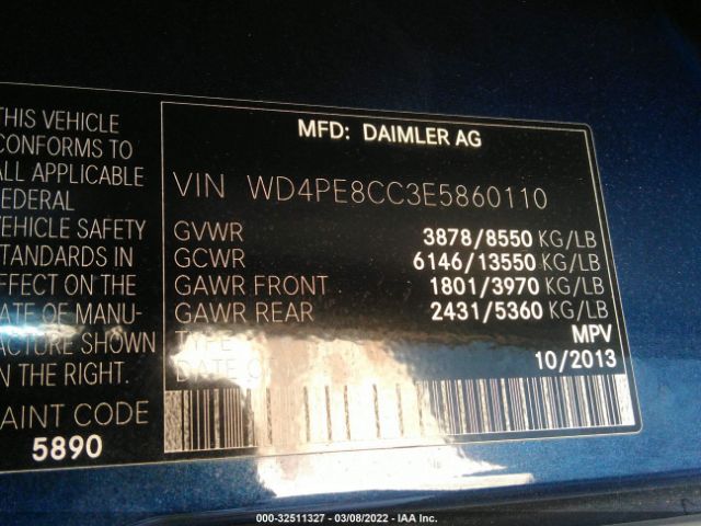 Photo 8 VIN: WD4PE8CC3E5860110 - MERCEDES-BENZ SPRINTER CREW VANS 