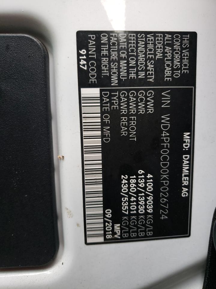 Photo 12 VIN: WD4PF0CD0KP026724 - MERCEDES-BENZ SPRINTER 