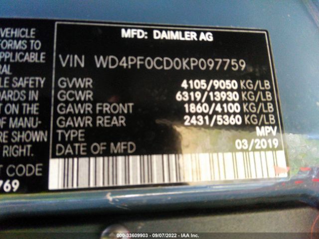 Photo 8 VIN: WD4PF0CD0KP097759 - MERCEDES-BENZ SPRINTER VAN 