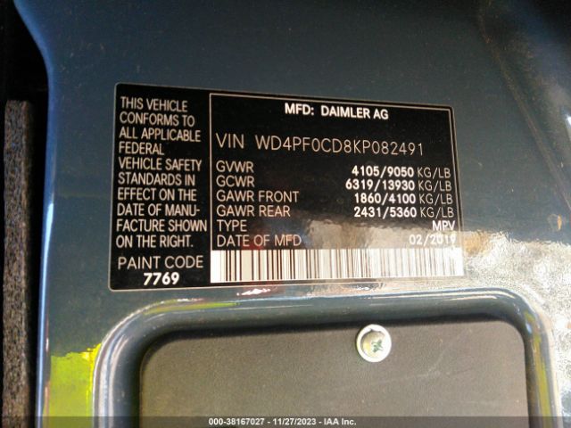 Photo 8 VIN: WD4PF0CD8KP082491 - MERCEDES-BENZ SPRINTER 2500 