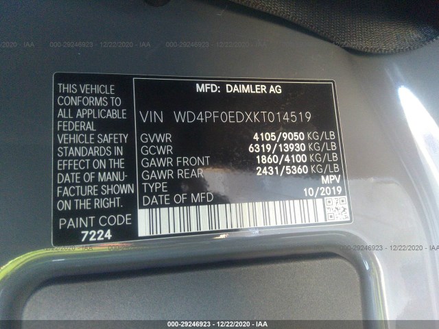 Photo 8 VIN: WD4PF0EDXKT014519 - MERCEDES-BENZ SPRINTER VAN 