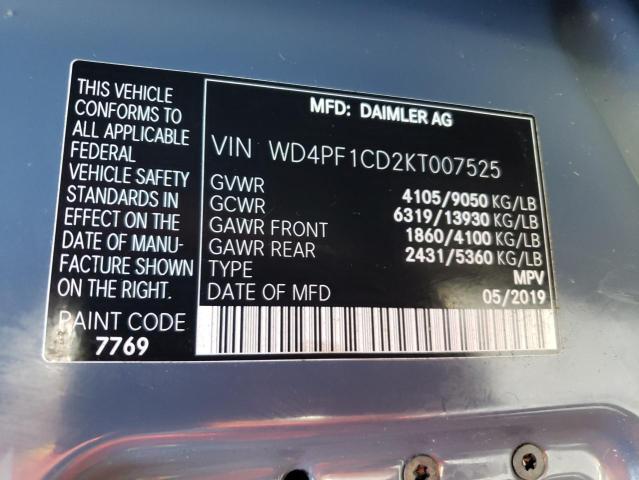 Photo 9 VIN: WD4PF1CD2KT007525 - MERCEDES-BENZ SPRINTER 2 