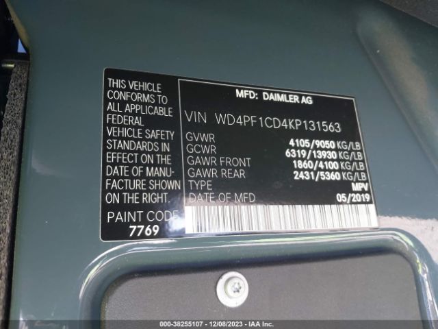 Photo 8 VIN: WD4PF1CD4KP131563 - MERCEDES-BENZ SPRINTER 2500 