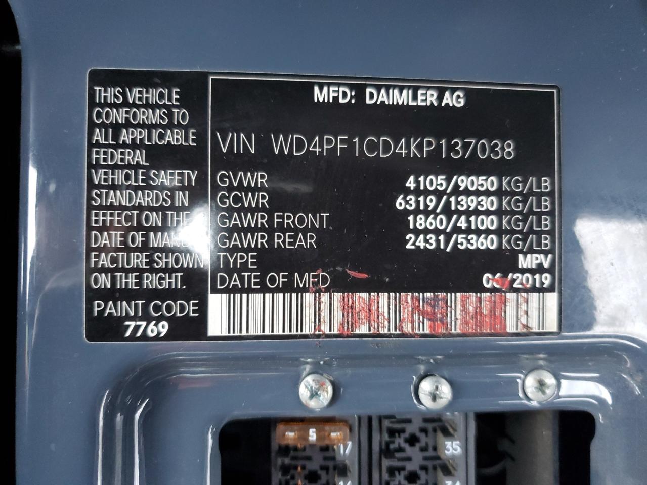 Photo 13 VIN: WD4PF1CD4KP137038 - MERCEDES-BENZ SPRINTER 