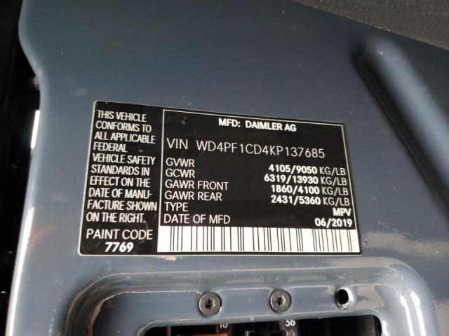 Photo 9 VIN: WD4PF1CD4KP137685 - MERCEDES-BENZ SPRINTER 2 