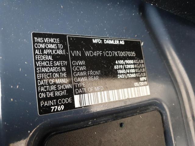 Photo 9 VIN: WD4PF1CD7KT007035 - MERCEDES-BENZ SPRINTER 2 