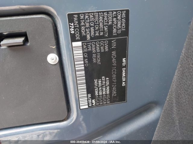 Photo 8 VIN: WD4PF1CD8KP124082 - MERCEDES-BENZ SPRINTER 2500 