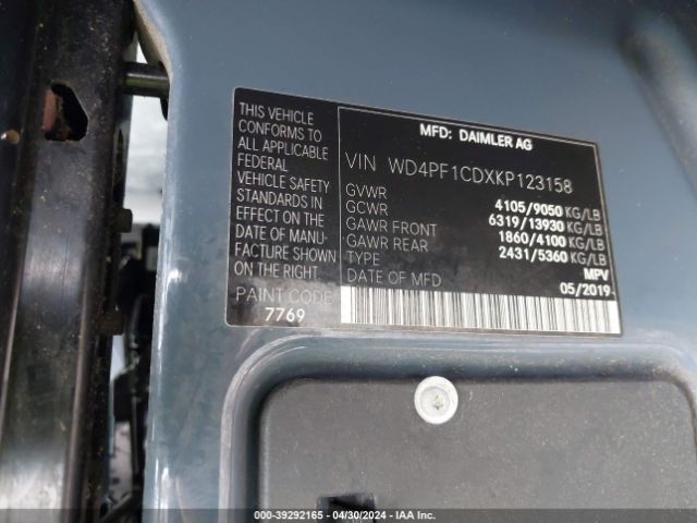 Photo 8 VIN: WD4PF1CDXKP123158 - MERCEDES-BENZ SPRINTER 2500 