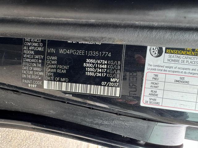 Photo 9 VIN: WD4PG2EE1J3351774 - MERCEDES-BENZ METRIS 