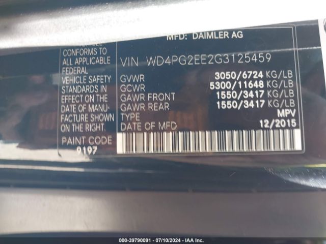 Photo 8 VIN: WD4PG2EE2G3125459 - MERCEDES-BENZ METRIS 