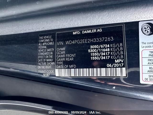 Photo 8 VIN: WD4PG2EE2H3337263 - MERCEDES-BENZ METRIS 