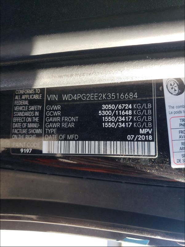 Photo 9 VIN: WD4PG2EE2K3516684 - MERCEDES-BENZ METRIS 