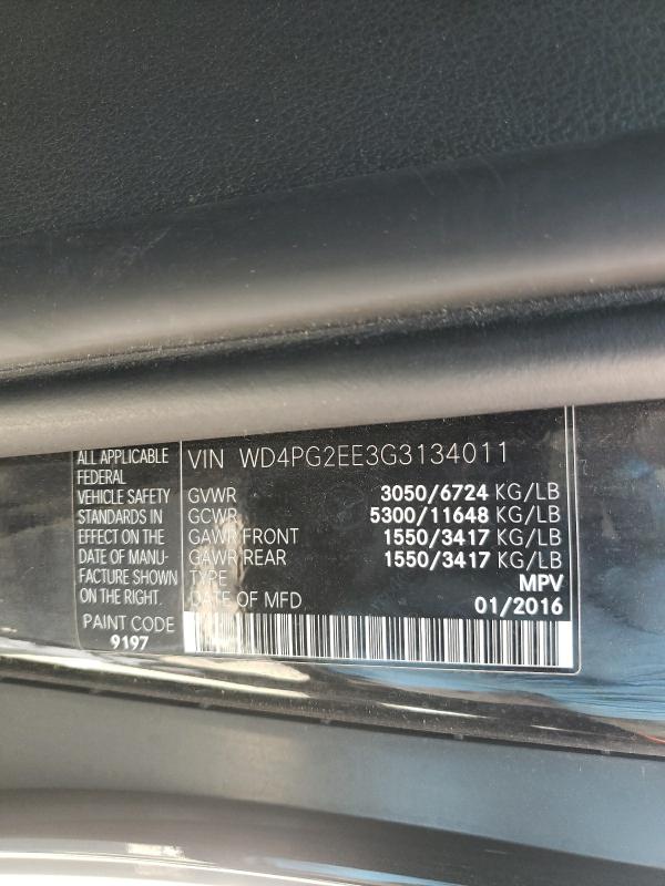 Photo 9 VIN: WD4PG2EE3G3134011 - MERCEDES-BENZ V-CLASS 