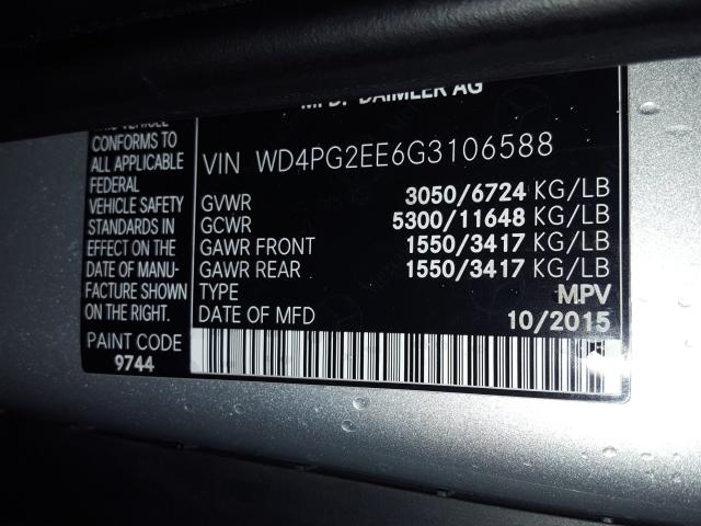 Photo 9 VIN: WD4PG2EE6G3106588 - MERCEDES-BENZ METRIS 