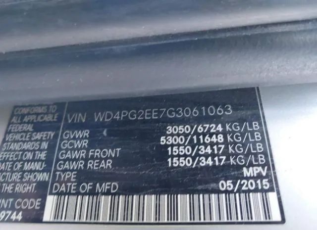 Photo 8 VIN: WD4PG2EE7G3061063 - MERCEDES-BENZ METRIS PASSENGER VAN 