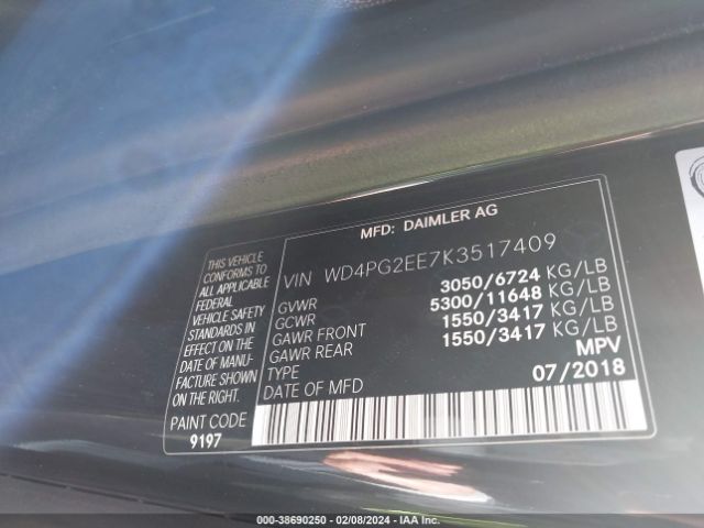 Photo 8 VIN: WD4PG2EE7K3517409 - MERCEDES-BENZ METRIS 