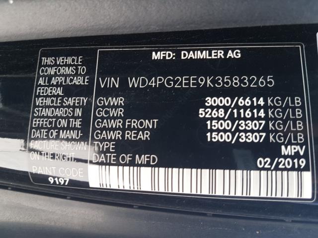 Photo 9 VIN: WD4PG2EE9K3583265 - MERCEDES-BENZ METRIS 