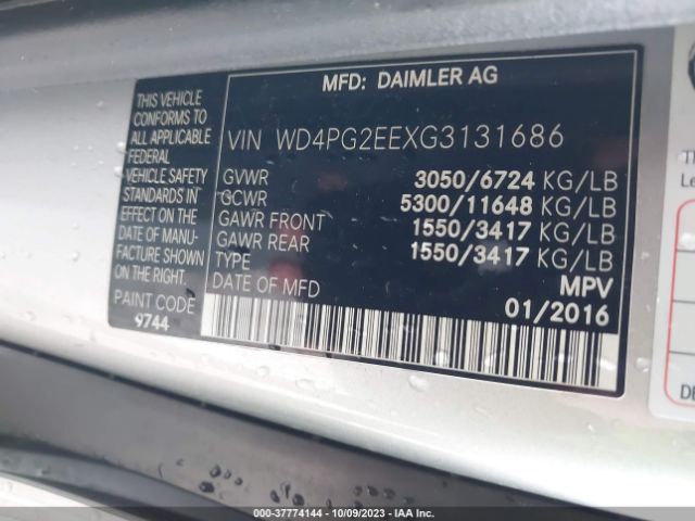 Photo 8 VIN: WD4PG2EEXG3131686 - MERCEDES-BENZ METRIS 