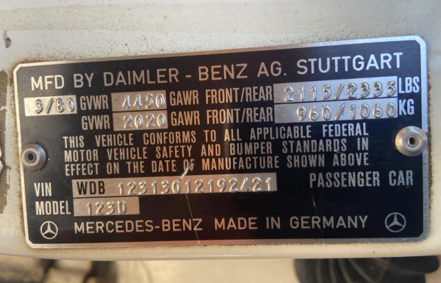 Photo 9 VIN: WDB12313012192421 - MERCEDES-BENZ 300D 