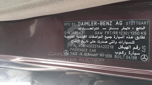 Photo 1 VIN: WDB1400331A420219 - MERCEDES-BENZ S 320 