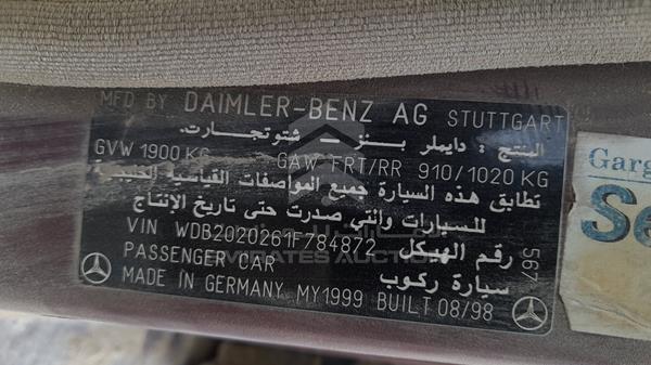 Photo 10 VIN: WDB2020261F784872 - MERCEDES-BENZ C 240 