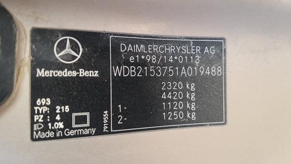 Photo 1 VIN: WDB2153751A019488 - MERCEDES-BENZ CL 500 