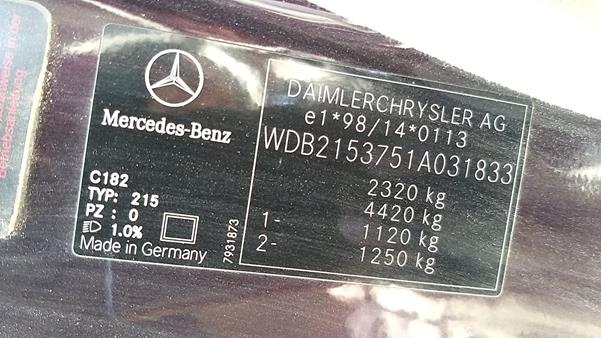 Photo 1 VIN: WDB2153751A031833 - MERCEDES-BENZ CL 500 