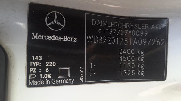 Photo 2 VIN: WDB2201751A097262 - MERCEDES-BENZ S 500 L 