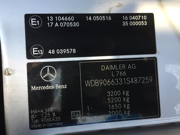 Photo 20 VIN: WDB90663315487259 - MERCEDES-BENZ SPRINTER 310 CDI VAN 