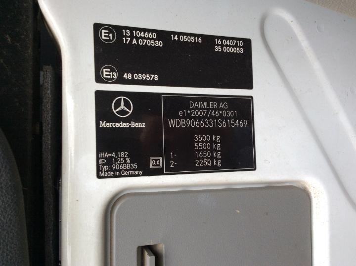 Photo 8 VIN: WDB9066331S615469 - MERCEDES-BENZ SPRINTER 