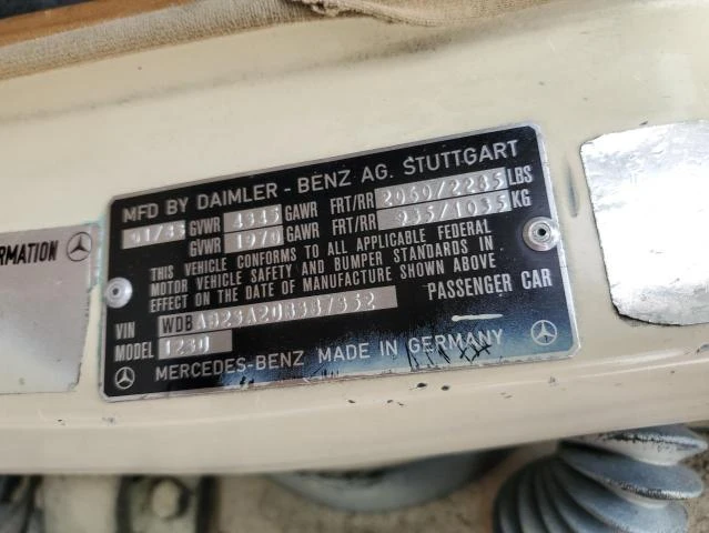 Photo 11 VIN: WDBAB23A2DB387352 - MERCEDES-BENZ 240 D 