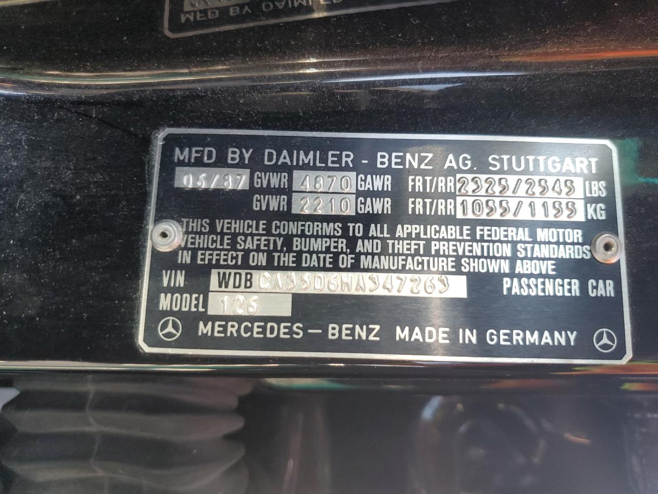 Photo 11 VIN: WDBCA35D6HA347263 - MERCEDES-BENZ S-KLASSE 