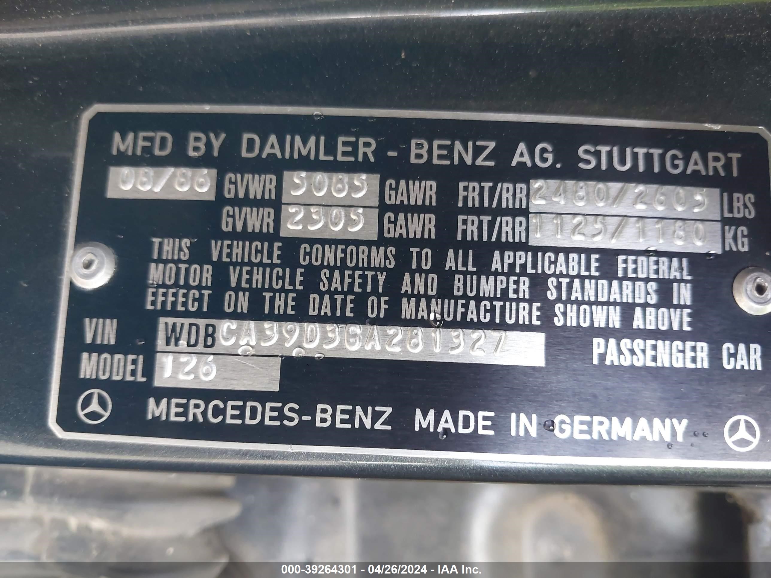 Photo 8 VIN: WDBCA39D3GA281327 - MERCEDES-BENZ NULL 