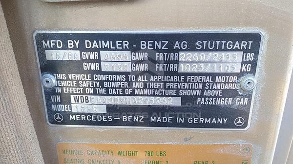 Photo 2 VIN: WDBCA45D9HA295262 - MERCEDES-BENZ SEC 560 