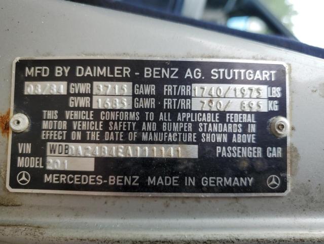 Photo 12 VIN: WDBDA24B4EA111141 - MERCEDES-BENZ 190-CLASS 