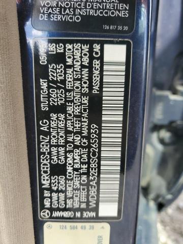 Photo 11 VIN: WDBEA32E8SC265939 - MERCEDES-BENZ E 320 BASE 