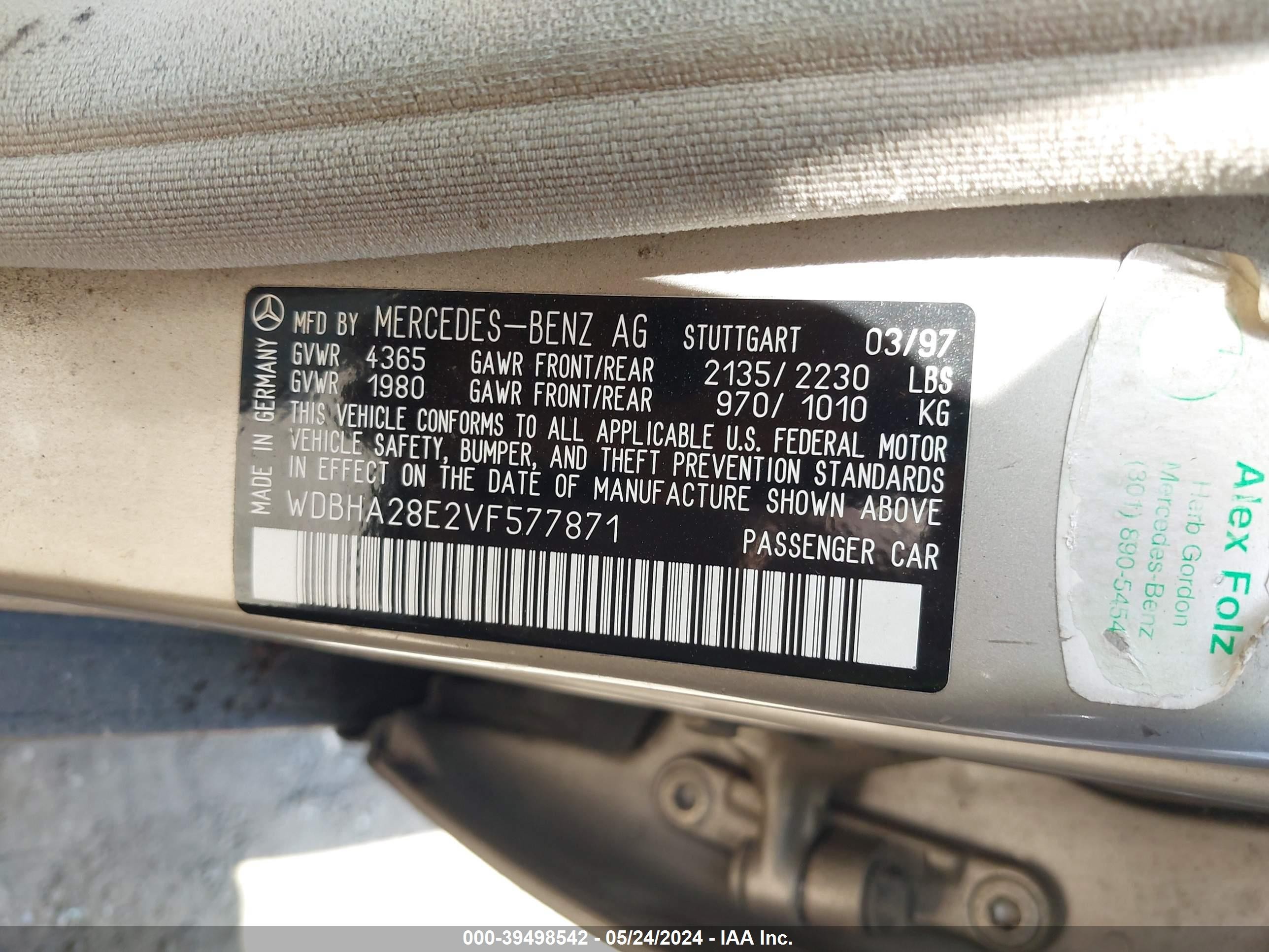 Photo 8 VIN: WDBHA28E2VF577871 - MERCEDES-BENZ NULL 