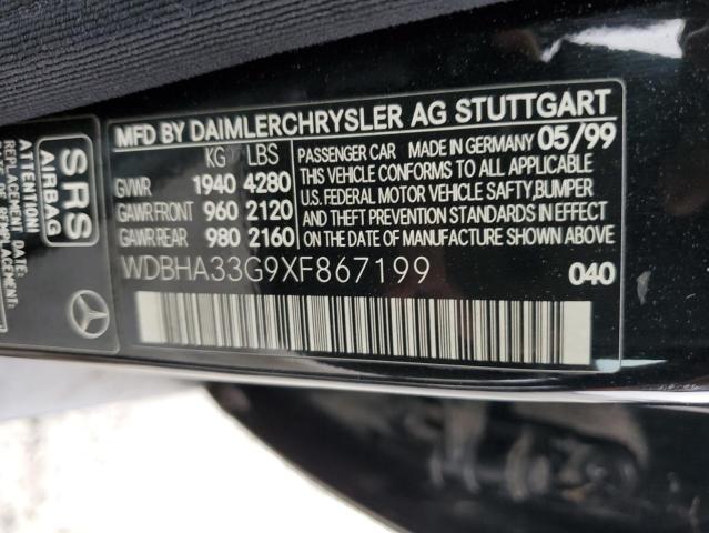 Photo 11 VIN: WDBHA33G9XF867199 - MERCEDES-BENZ C-CLASS 