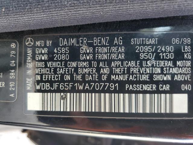 Photo 11 VIN: WDBJF65F1WA707791 - MERCEDES-BENZ E-CLASS 